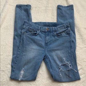 H&M Distressed Regular Waist Slim Jeans 29